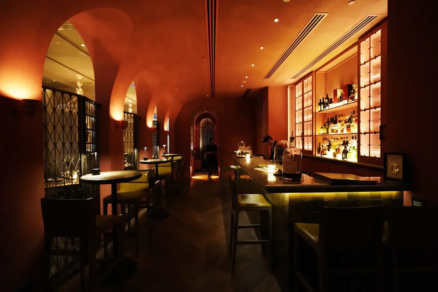 Interior of Arbor restaurant in Hong Kong, featuring a stylish bar and dining area.