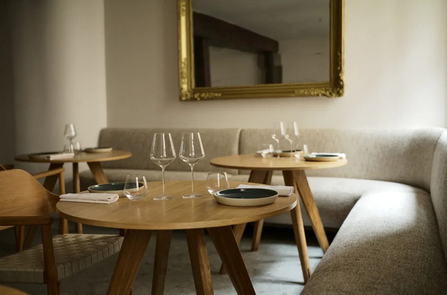 Elegant dining space at Auberge Nicolas Flamel, a fine restaurant in Paris.