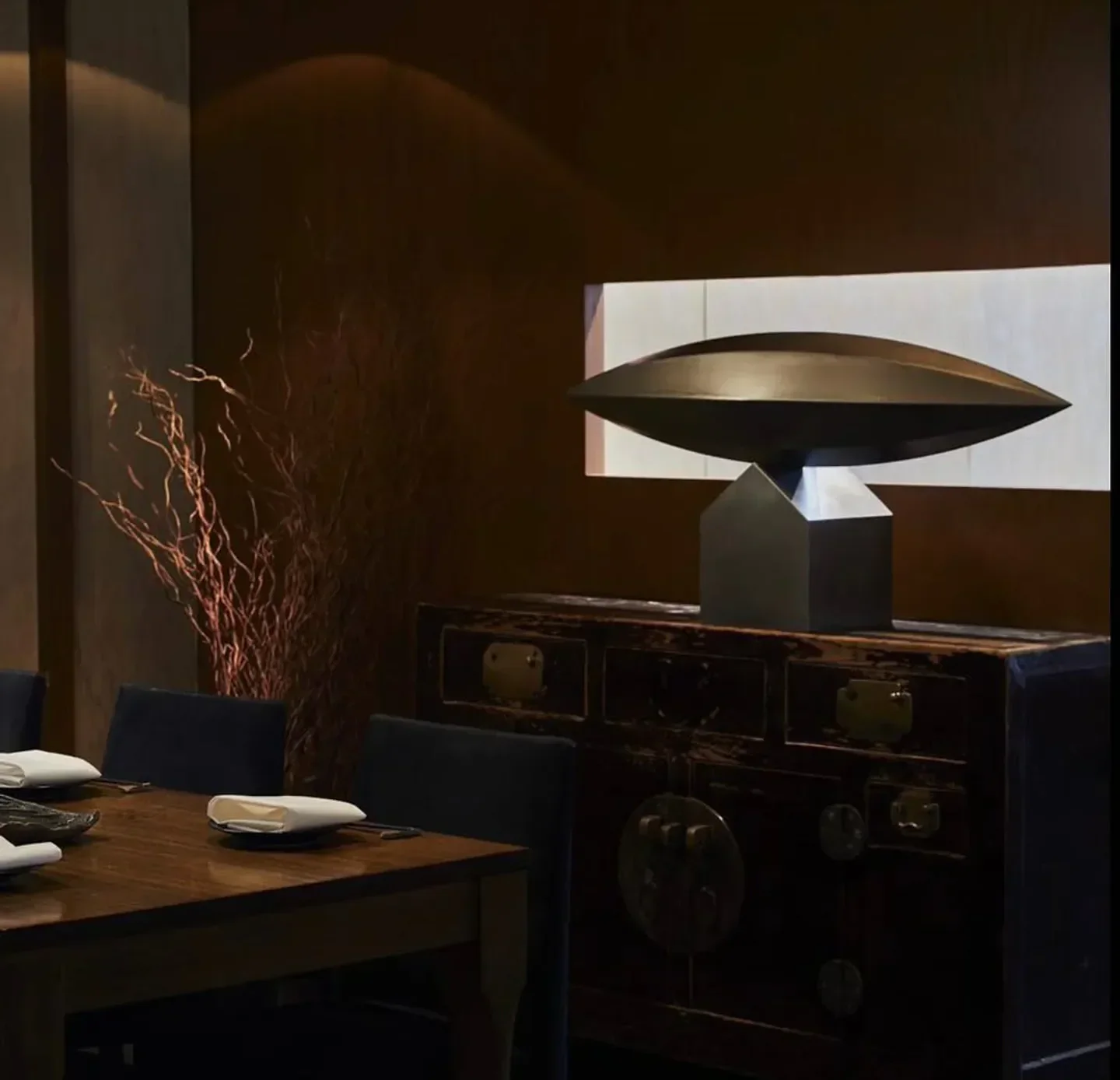 Interior of Azuma restaurant in Sydney featuring elegant decor and artistic details