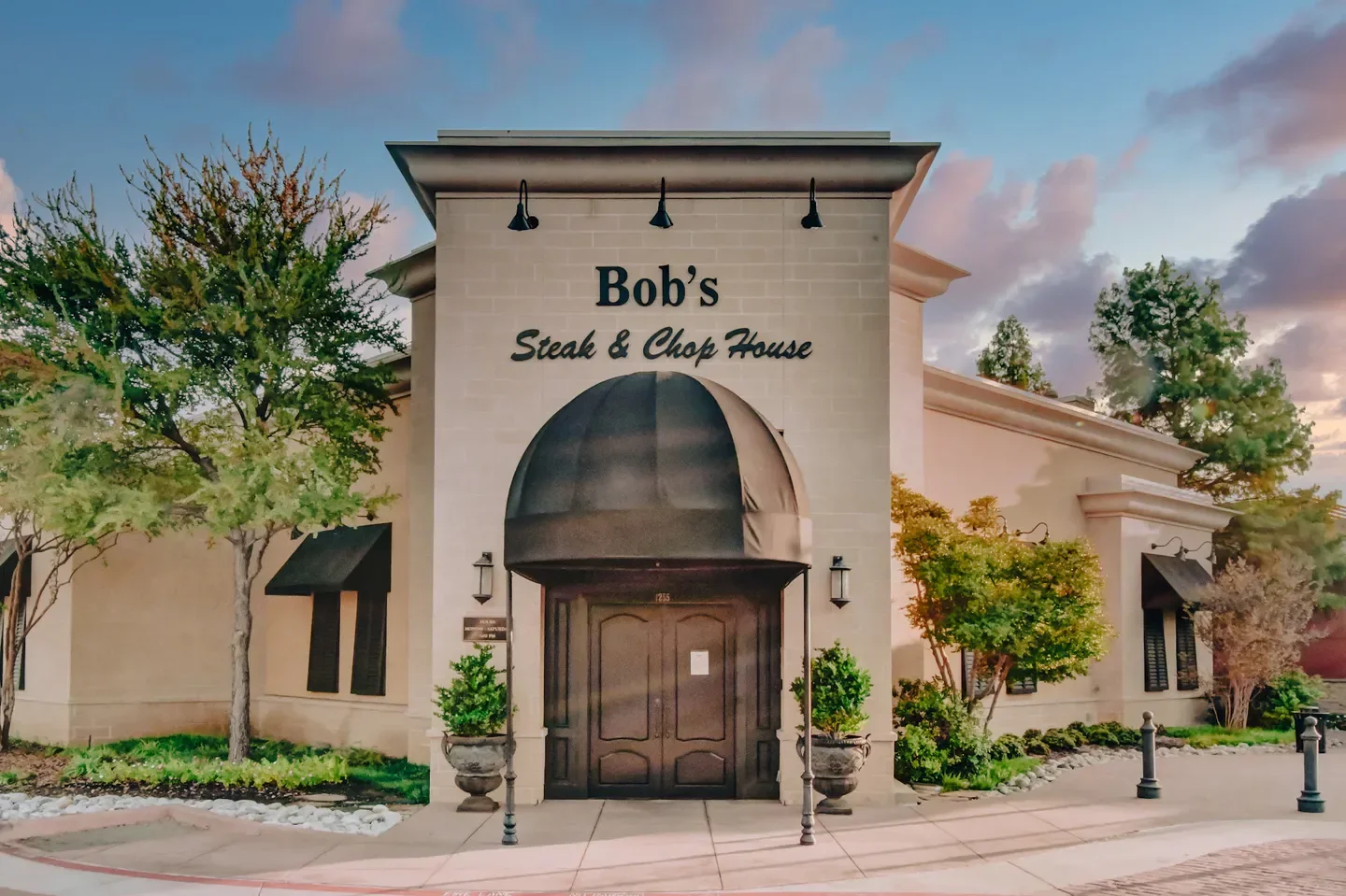 Exterior of Bob's Steak & Chop House in Grapevine, Dallas, with stylish entrance.
