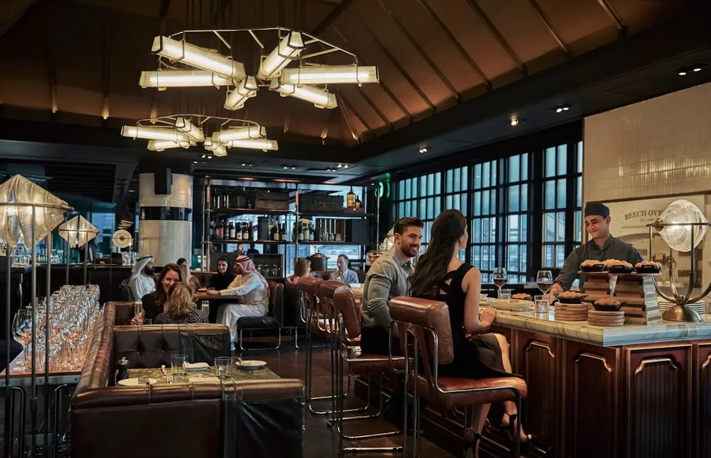 Interior of Butcher & Still in Abu Dhabi, showcasing a stylish dining atmosphere