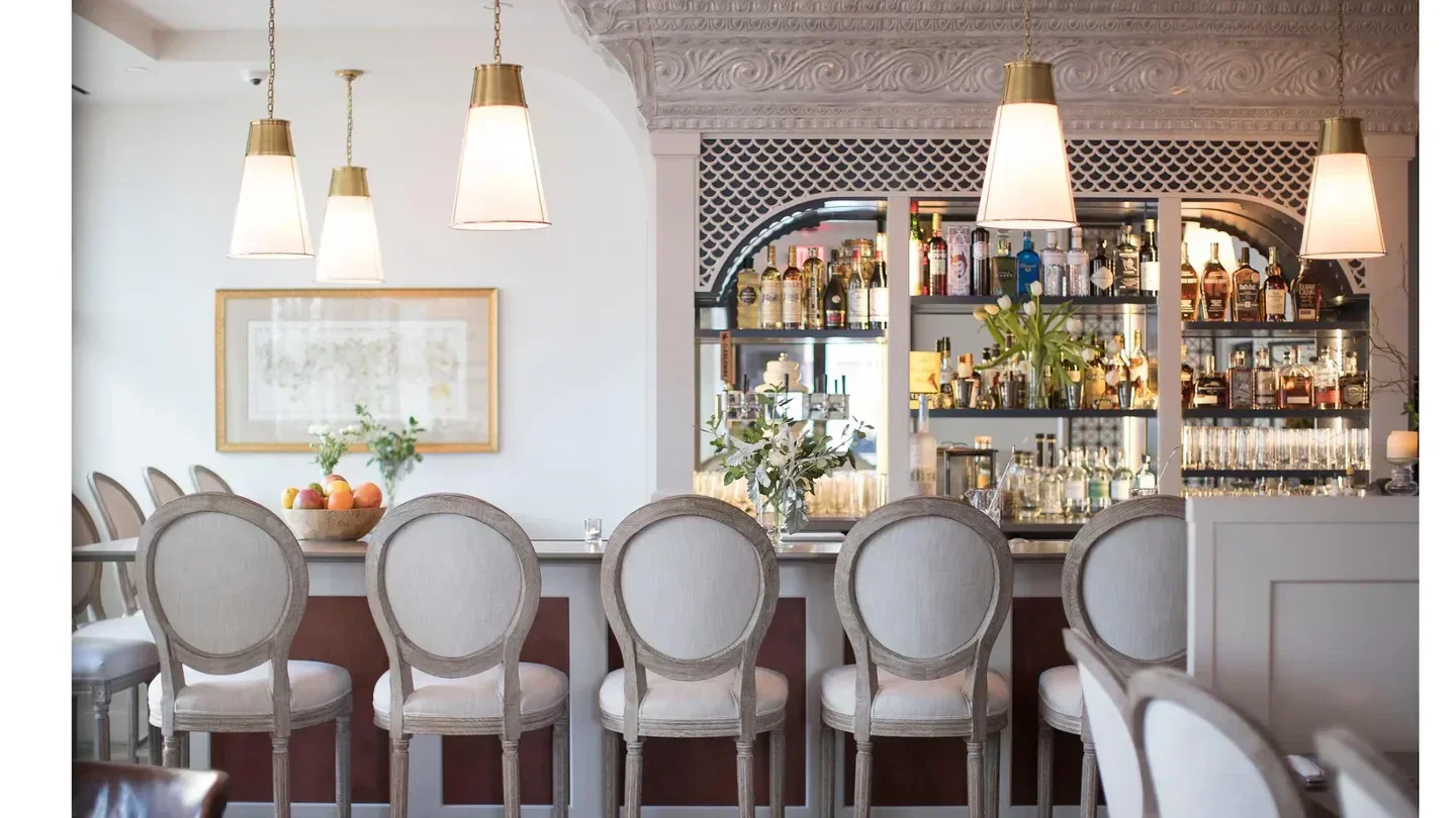 Cornerstone Bistro & Artisanal Market in Philadelphia: stylish bar with lighting and decor