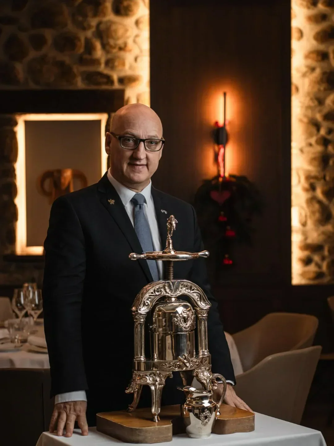 Chef at Domaine de Châteauvieux in Geneva, showcasing fine dining experience.