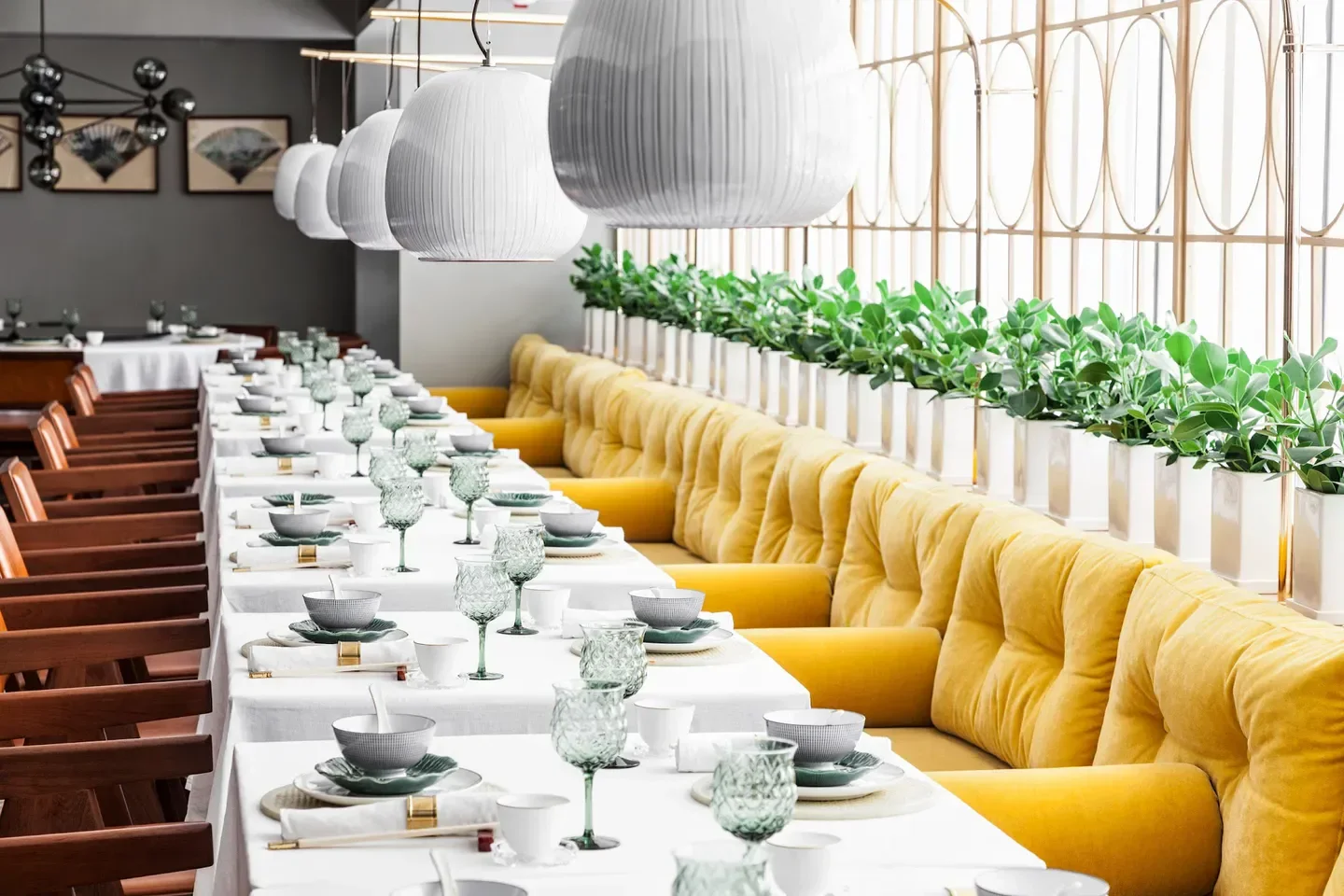 Elegant dining room interior at Duddell's restaurant in Hong Kong with stylish decor.
