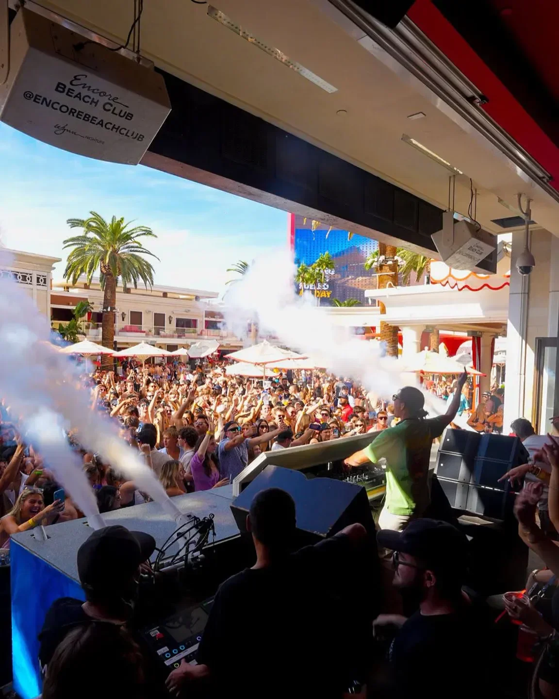 Encore Beach Club in Las Vegas: a lively pool party with music and a crowd.