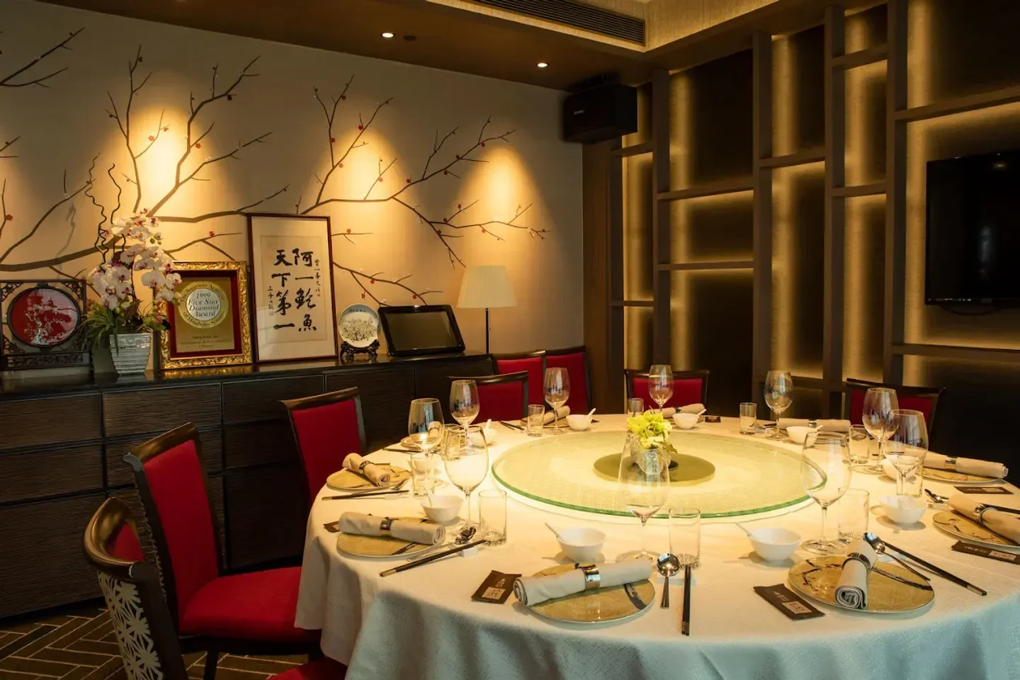 Elegant dining room at Forum - Hong Kong, ready for guests in Hong Kong.