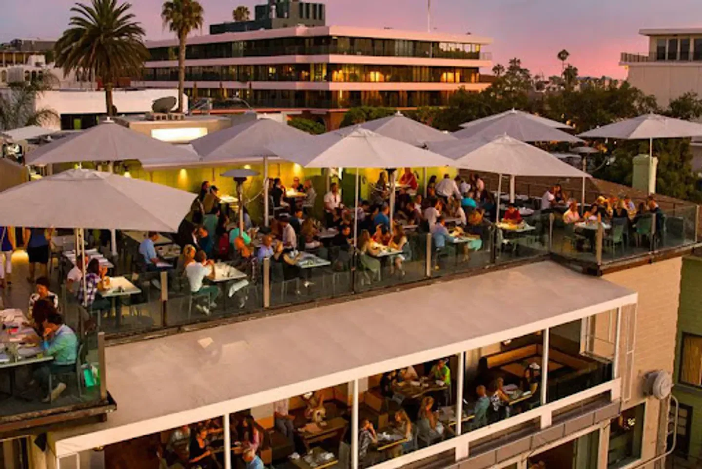 Rooftop dining at George's at the Cove in San Diego, overlooking the city