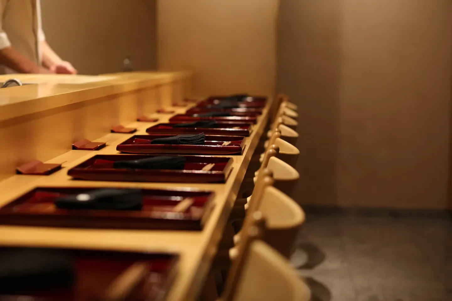 Ginza Shinohara restaurant in Tokyo, showing the sushi bar and seating area.