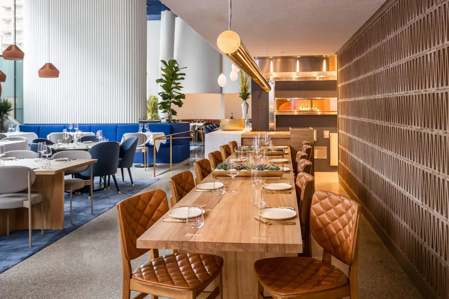 Interior of Joe's Seafood, Prime Steak & Stone Crab in Washington, featuring a dining table.