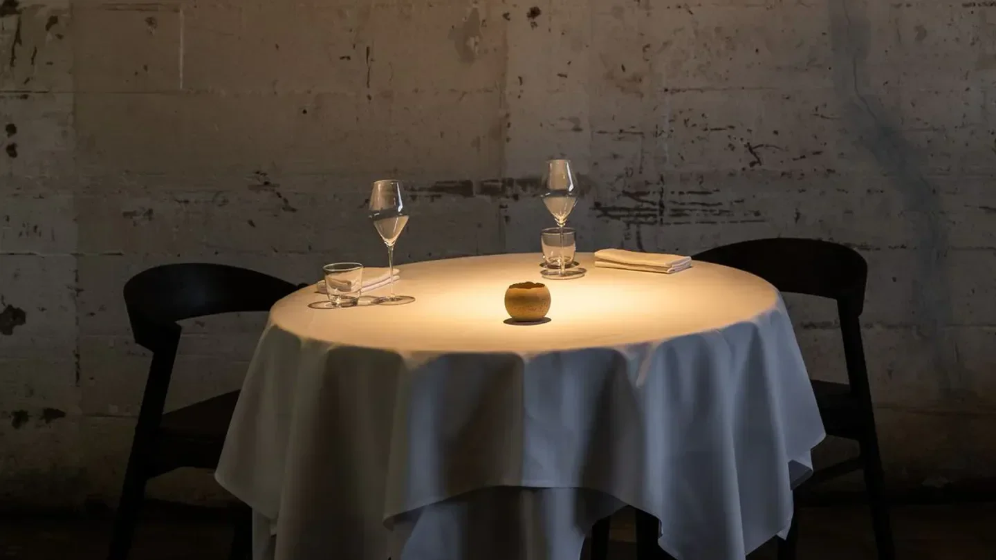 Elegant table setting at KILN restaurant in San Francisco, ready for a fine dining experience.