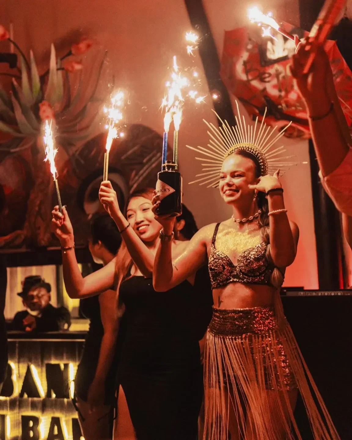 Sparkling celebration at La Brisa Bali with joyful guests and festive ambiance.