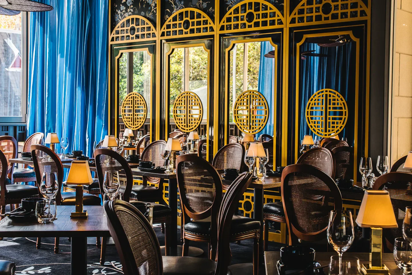 Elegant interior of Madame Shanghai in Sydney, featuring stylish decor and dining tables
