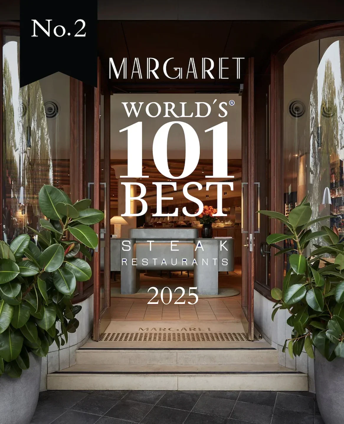 Entrance to Margaret restaurant in Sydney, ranked among the world's 101 best steak restaurants.