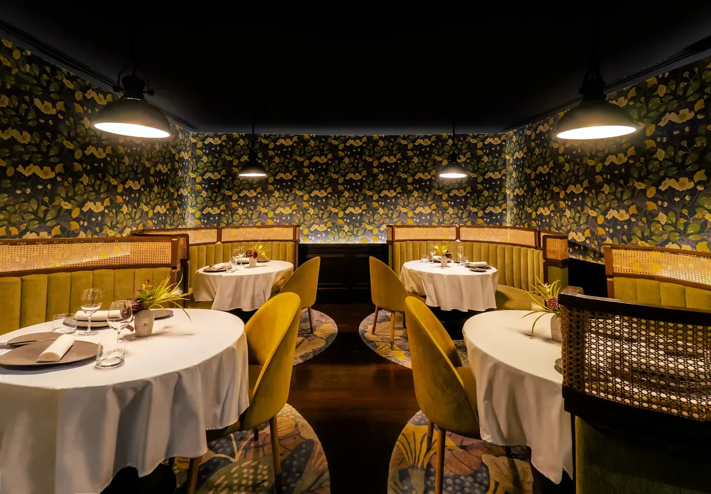 Cozy dining area at MIA Bangkok restaurant in Bangkok with elegant design and decor.