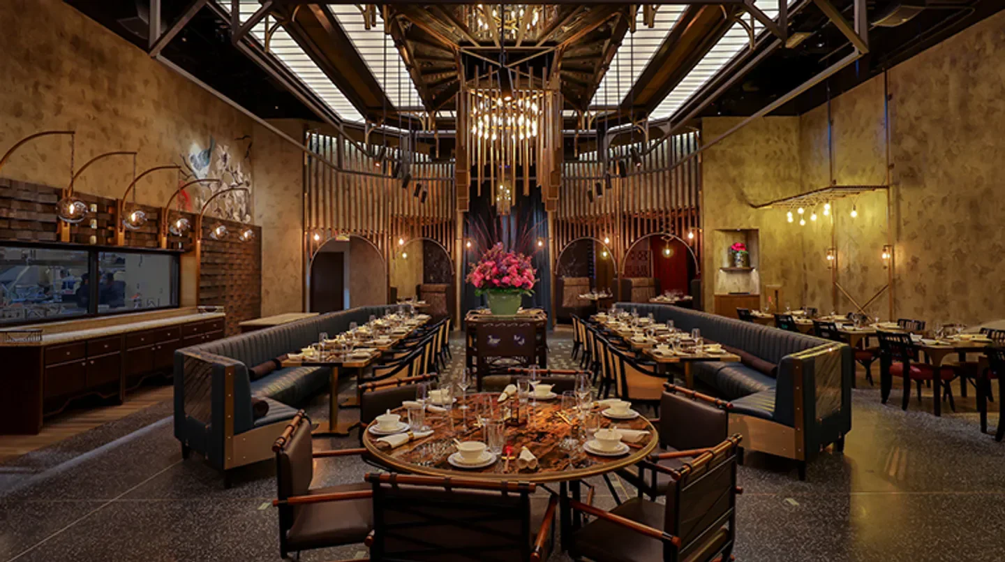 Interior of Mott 32 at The Venetian Resort Las Vegas, elegant dining in Las Vegas.