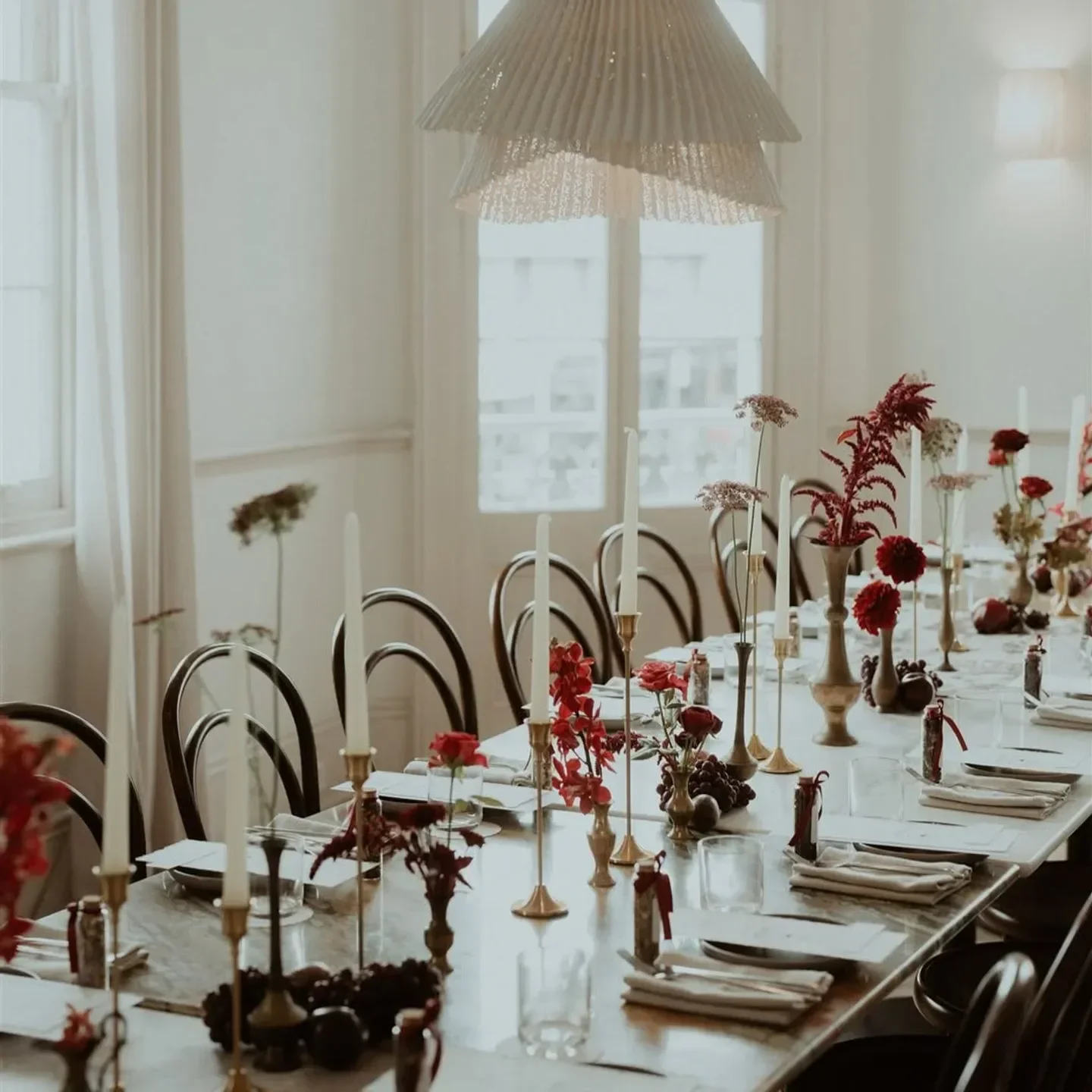 Elegant dining table setting at No 92 restaurant in Sydney, featuring floral decor.