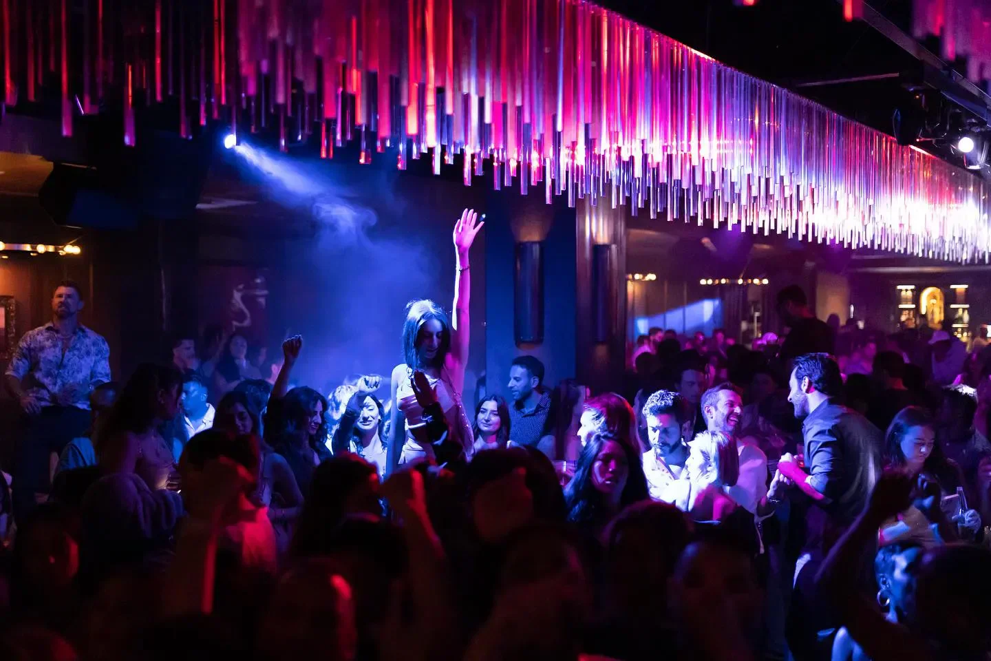 Energetic crowd at Oxford Social Club in San Diego, enjoying the nightclub ambiance.