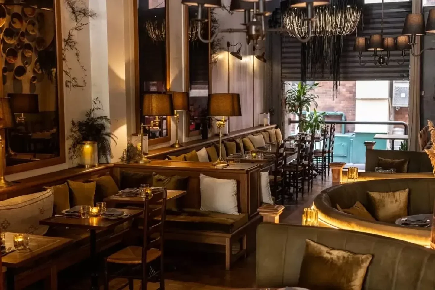 Cozy interior of Santa Catarina restaurant in Sydney, featuring elegant lighting and seating.