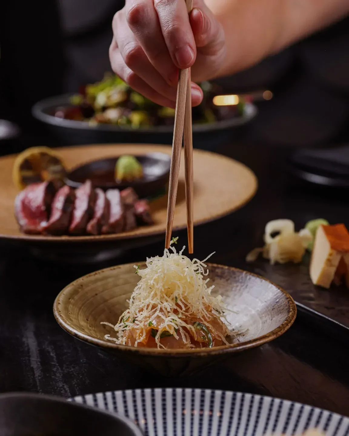 Delicious dish from Sokyo in Sydney, prepared with care. Fine dining experience.