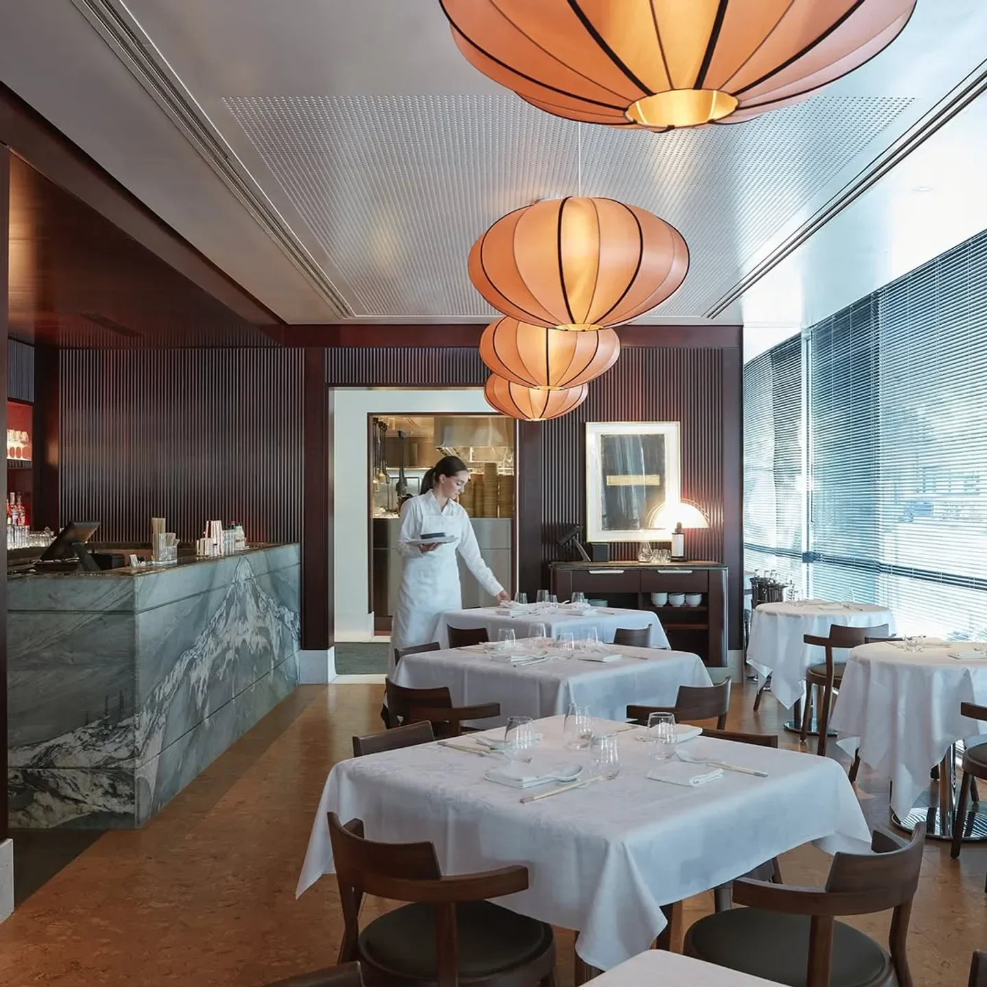 Interior of Song Bird restaurant in Sydney, featuring stylish decor and waitstaff