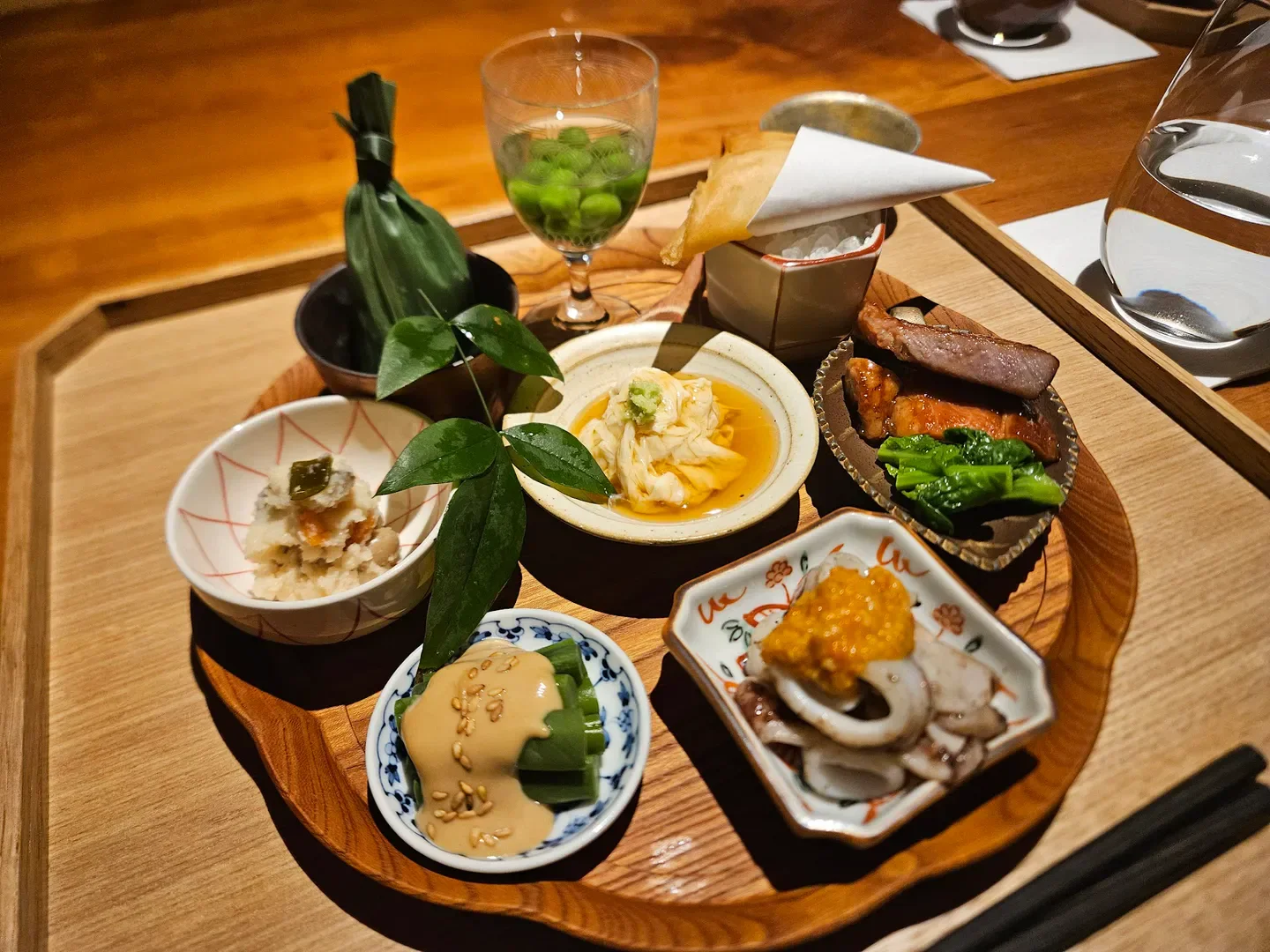 Delicious Japanese cuisine served at Sumibikappo Shirosaka restaurant in Tokyo.