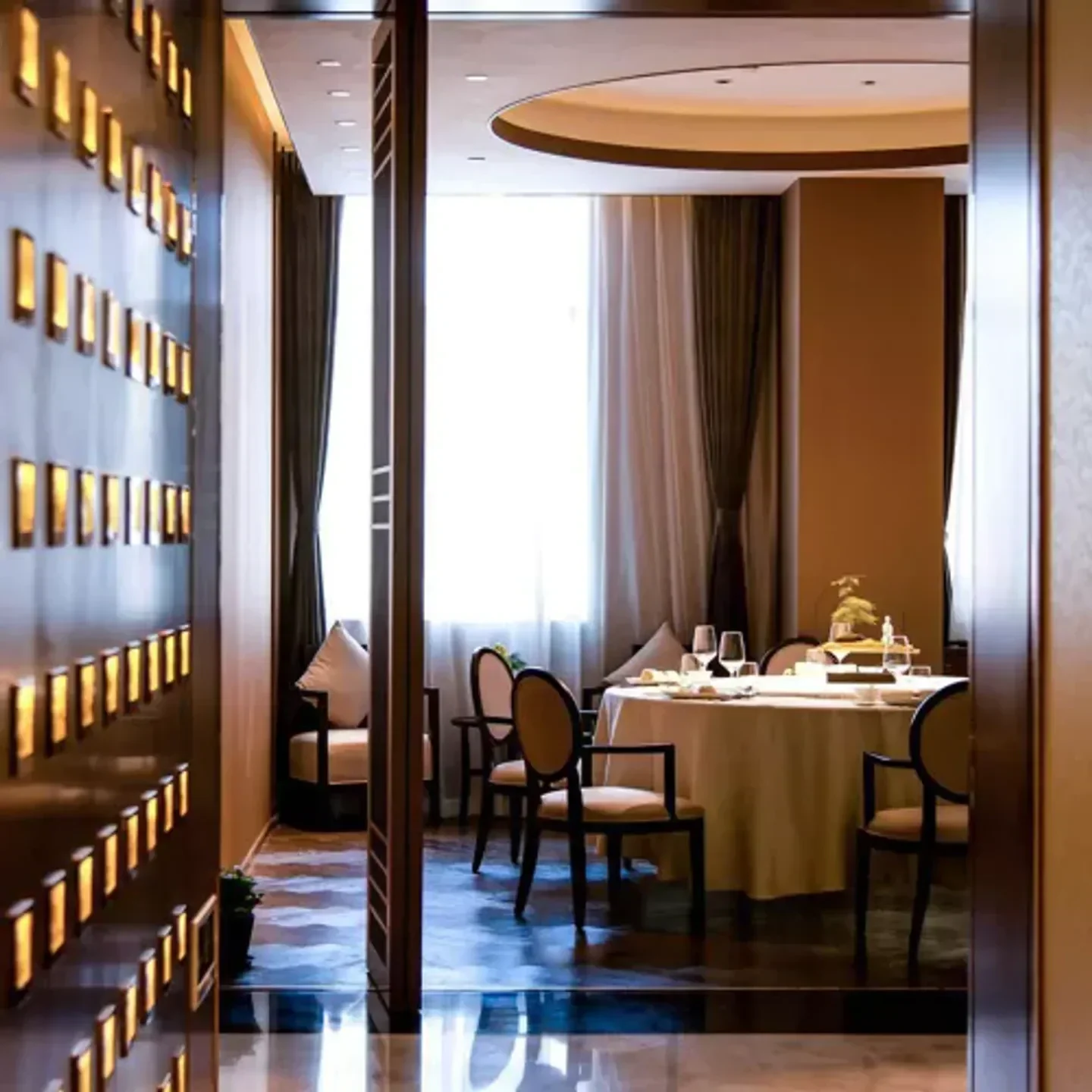 Elegant interior of Tea Culture (East Beijing Road) restaurant in Shanghai, featuring a dining table.