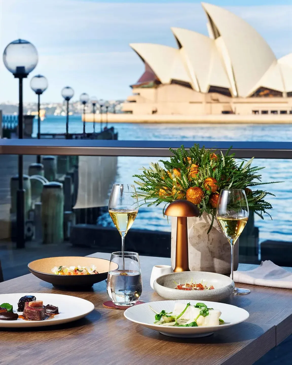 Dining at The Dining Room by James Viles in Sydney, with Sydney Opera House views.