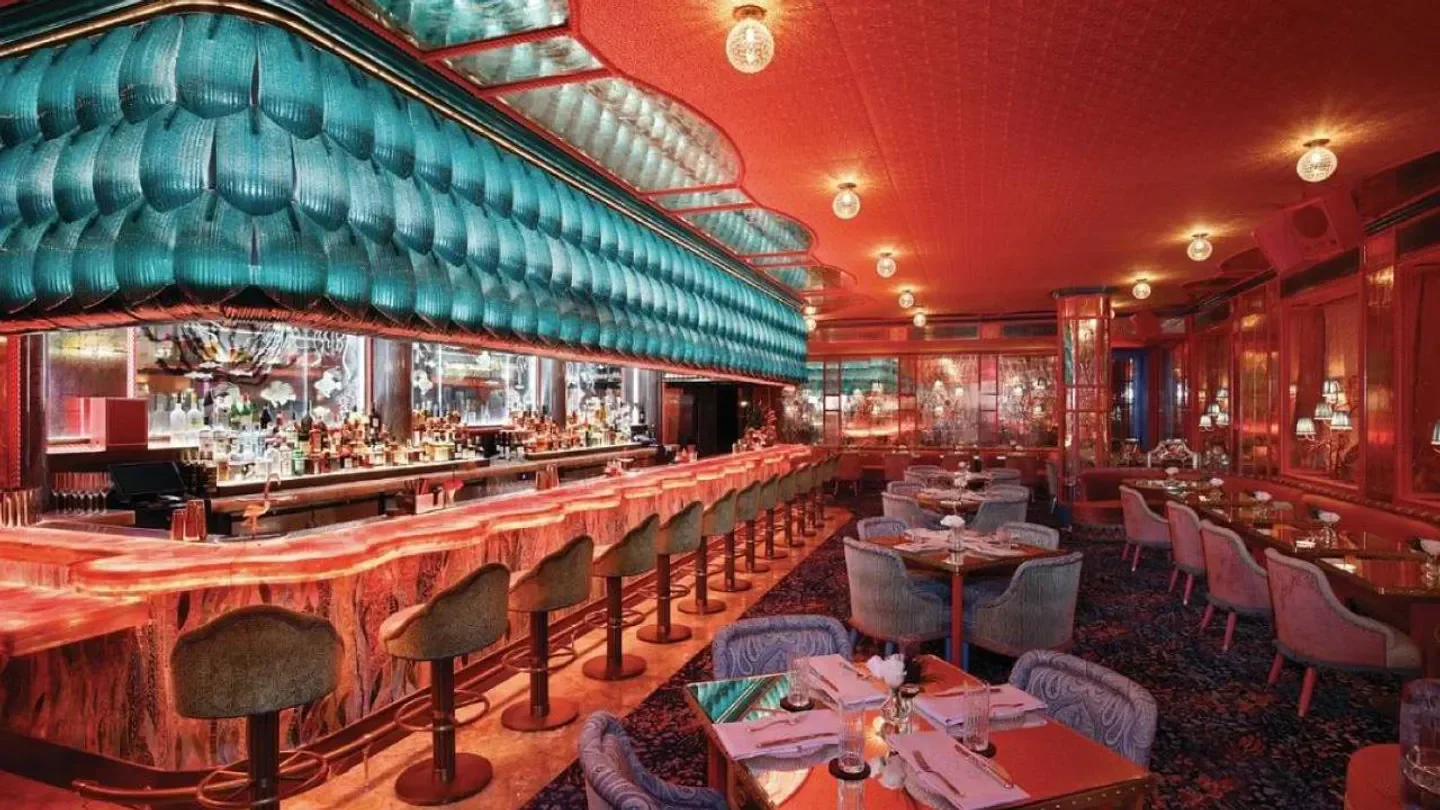 Interior of The Mayfair Supper Club in Las Vegas, featuring bar and dining area