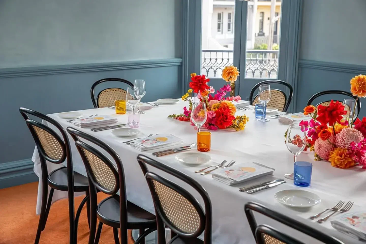 Dining table setting at Ursula's Paddington, a beautiful restaurant in Sydney, Australia.
