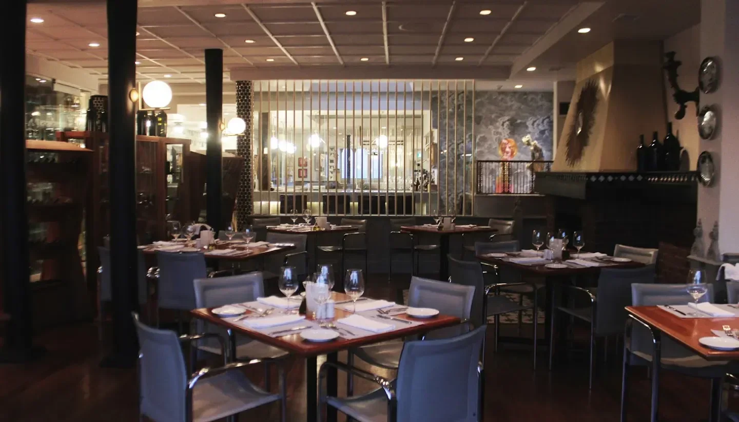 Interior dining at ViBo Restaurant in Toronto with elegant table settings and decor.