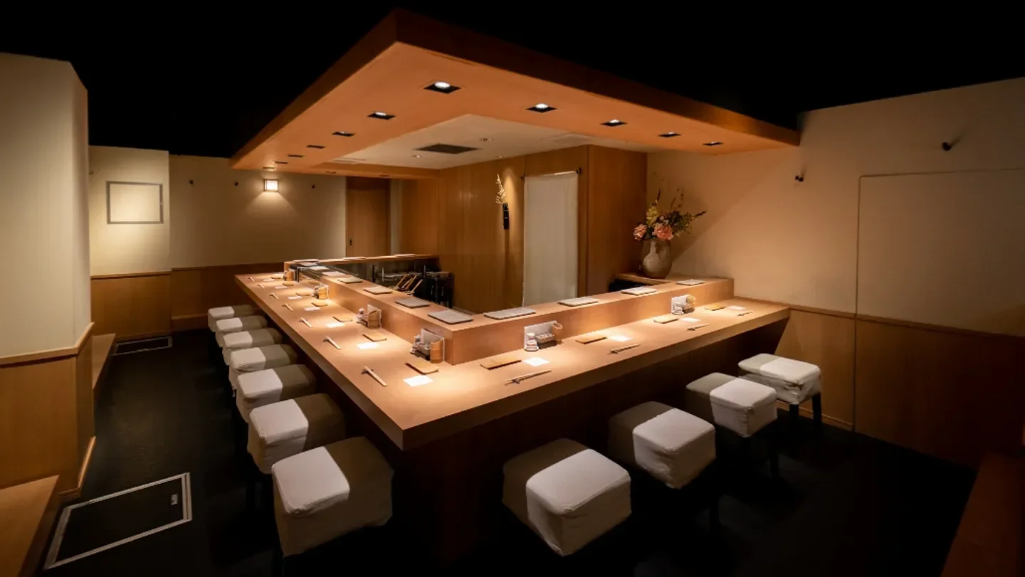 Interior of Yakitori Omino in Tokyo, showcasing a stylish and inviting restaurant setting.