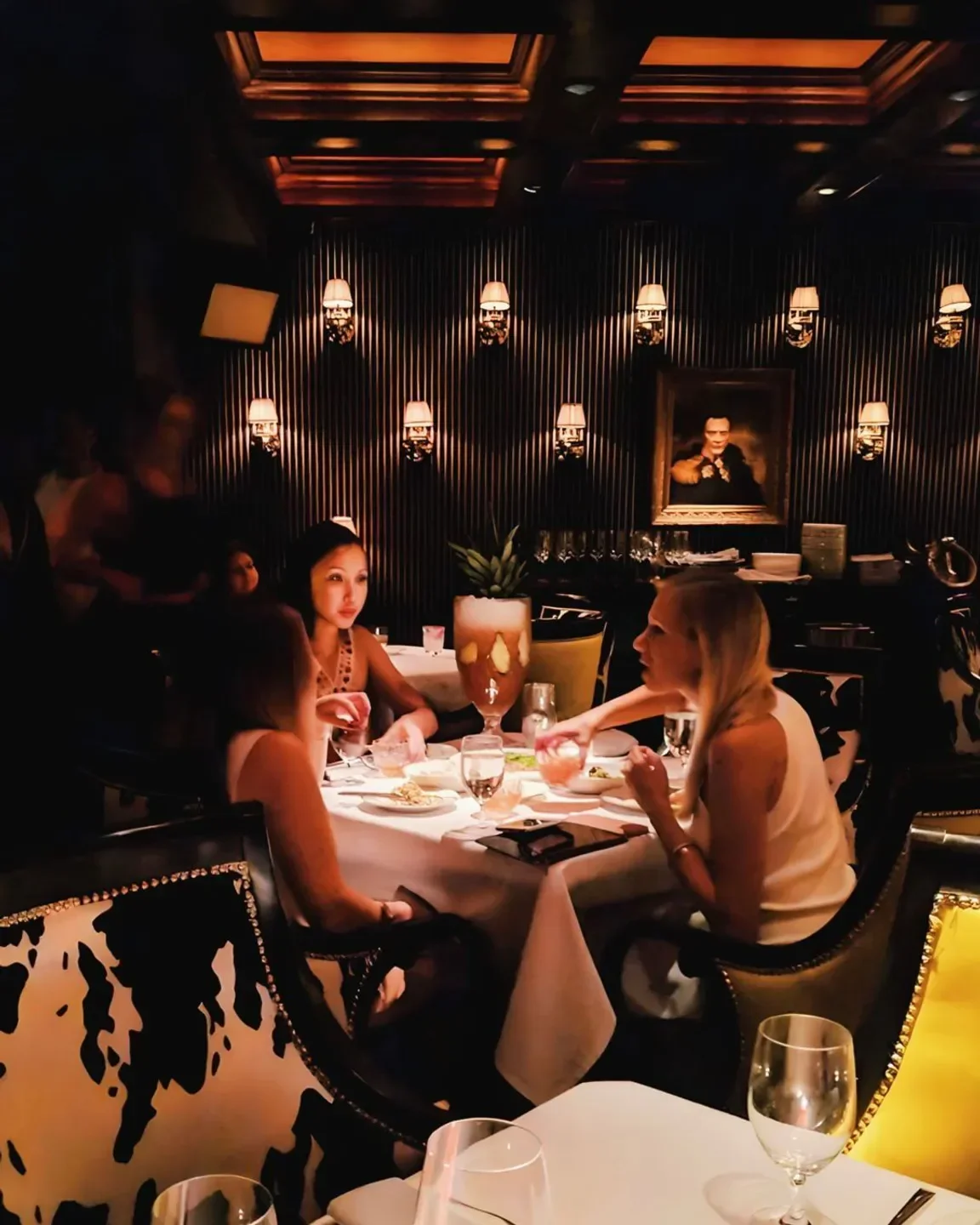 Elegant dining at Yvonne's in Boston, featuring stylish decor and intimate setting.
